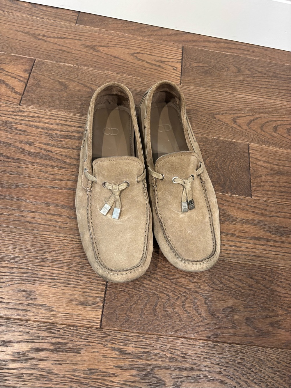 Christian Dior Suede Driver Loafers – Beige/Taupe